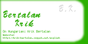 bertalan krik business card